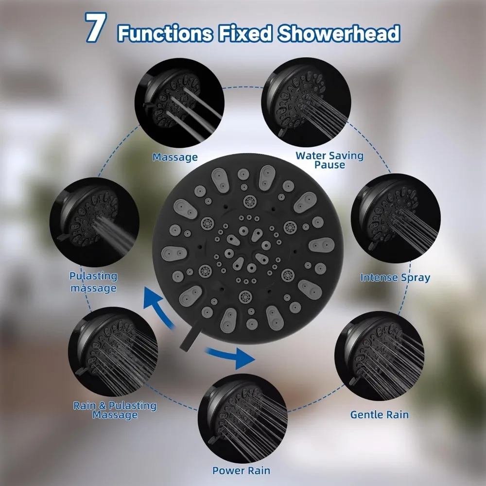 Комбинированная двойная ручная насадка для душа, 3-сторонний ручной душ высокого давления с 10 настройками и тропическим душем, отдельно или вместе, 2 в 1 душ
