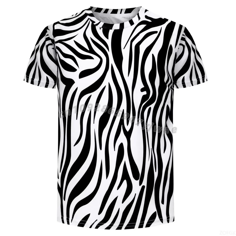 Tiger Zebra cow Skin Leopard Print Funny T-Shirt Boys girls short sleeve tee Kids Clothes Animal T Shirt for party kids t-shirt