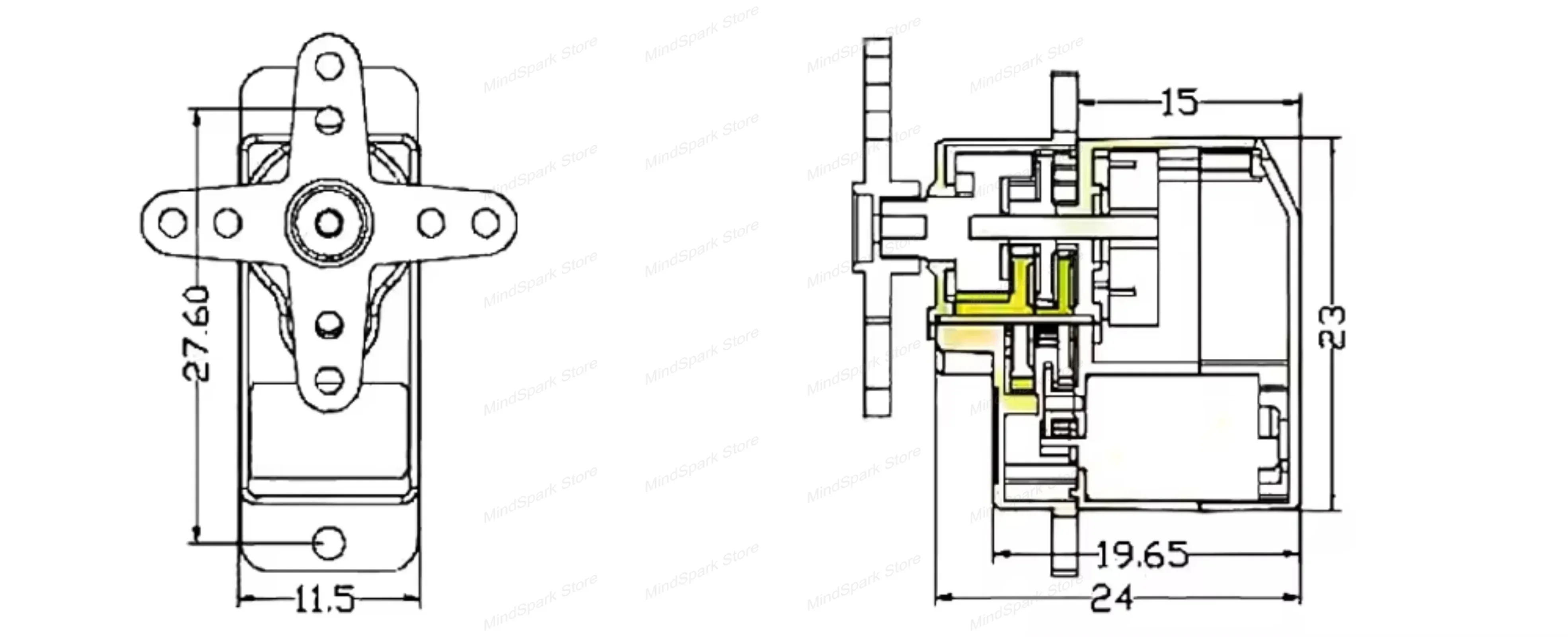Mini Digital Servo 12g ES08MD II Metal Gear Motor High Torque Forward 4.8-6V Servos for RC Car Airplane Robot DIY Toys