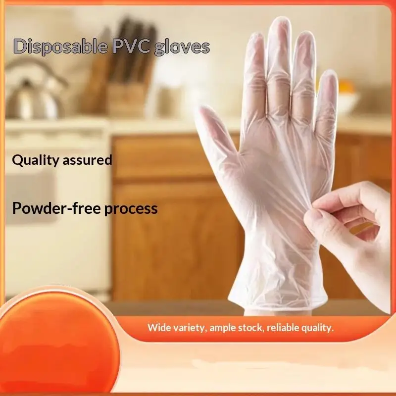 100/200Pcs Disposable PVC Gloves Powder Free Reliable Quality Kitchen Cooking Cleaning Food Handling