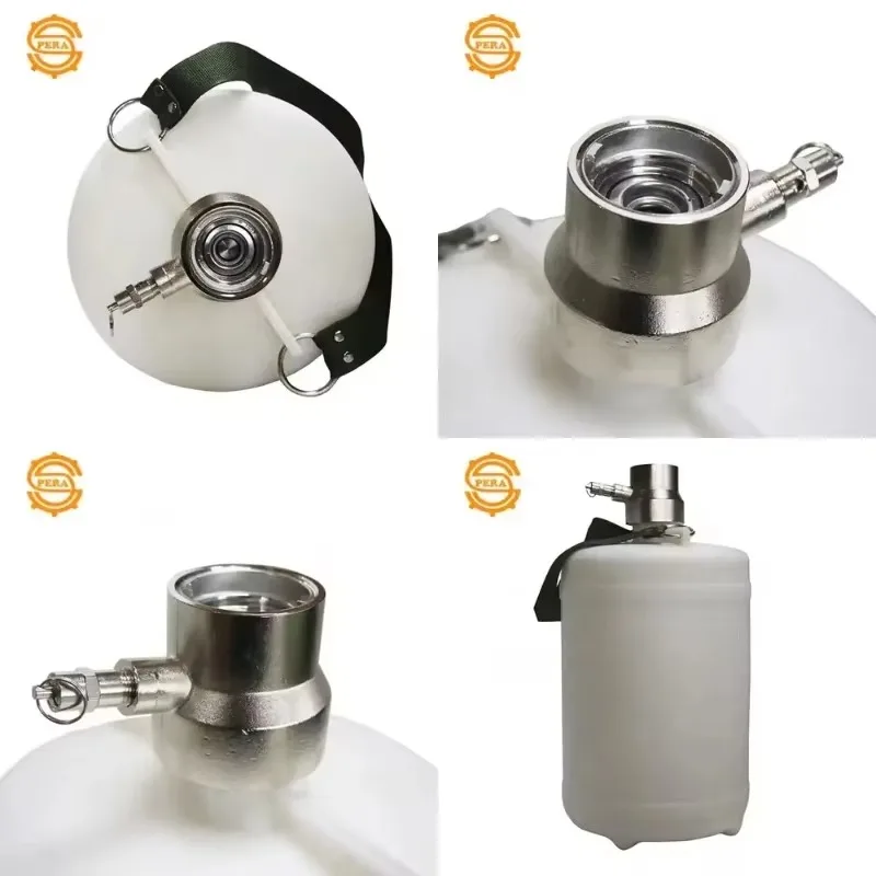 Barril de limpieza de plástico blanco tipo S Pera de 10L para sistema de elaboración de cerveza con conector S, nuevo barril de cerveza de sobremesa
