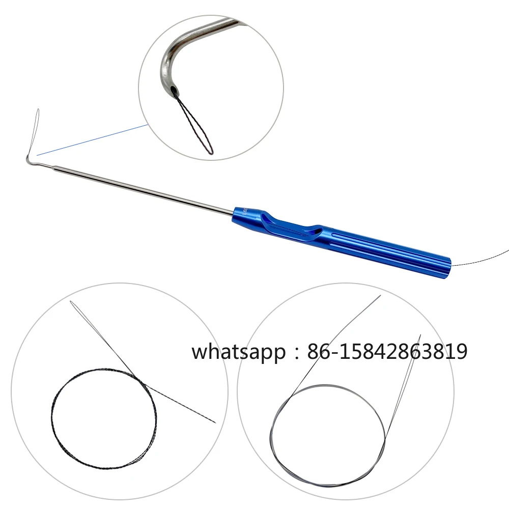 QSWTITAN Suture Hook Joint Ligament Reconstruction Repair Arthroscopy Line Wire Pass Guide Wire Line Veterinary Surgical
