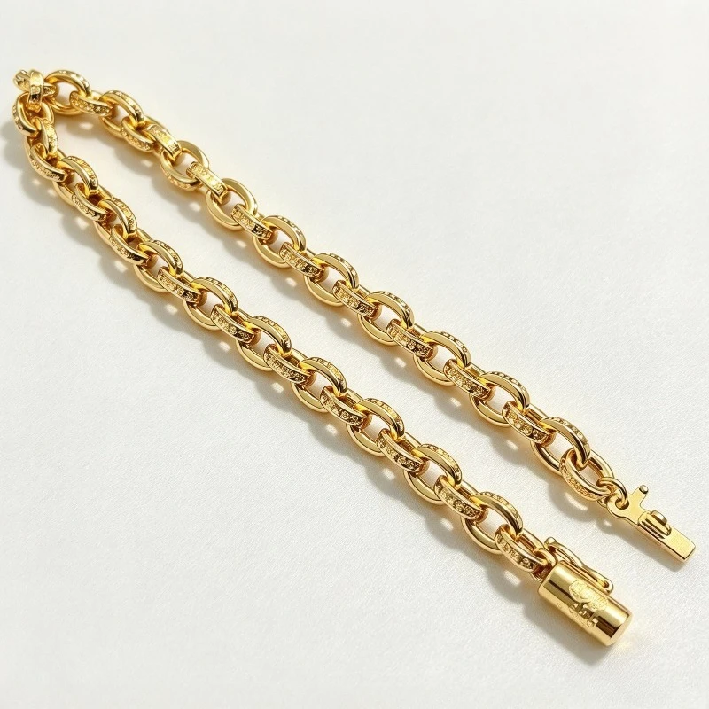 925 Silver Gold 22K Thin Letter Bracelet for Men and Women, Trendy Brand, Men's Domineering Classic Style