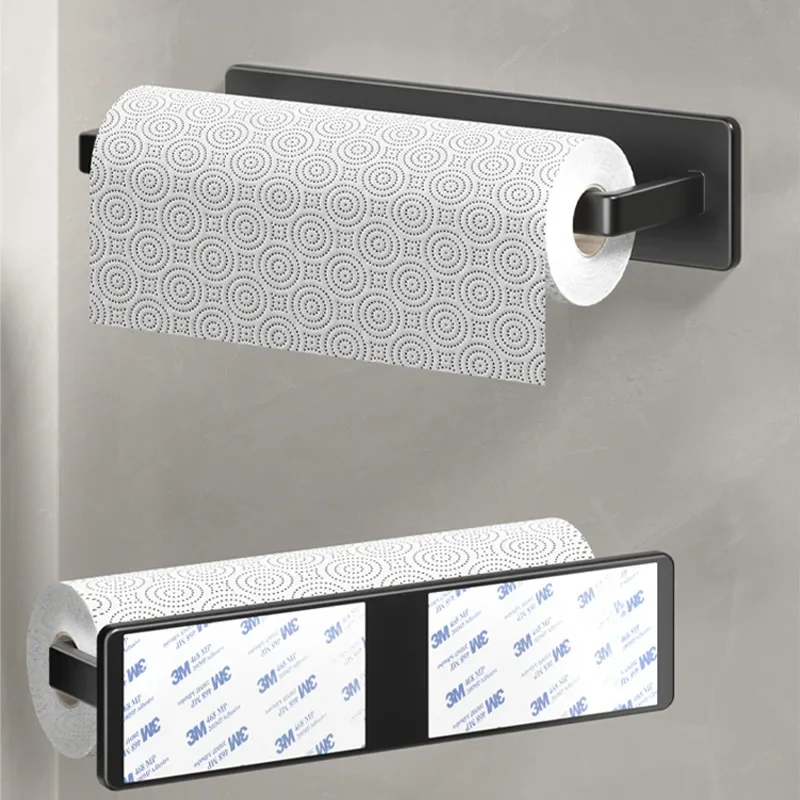 Under Cabinet No-Drill Paper Towel Holder and Dispenser Rack - Kitchen Storage for Wrap, Foil, Cloth Rag and Towel Organization