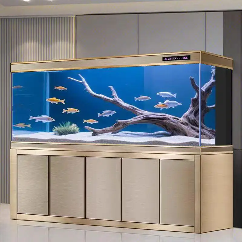 Arowana tank ultra-white glass medium and large vertical bottom cabinet filter living room household filter oxygen belt cabinet