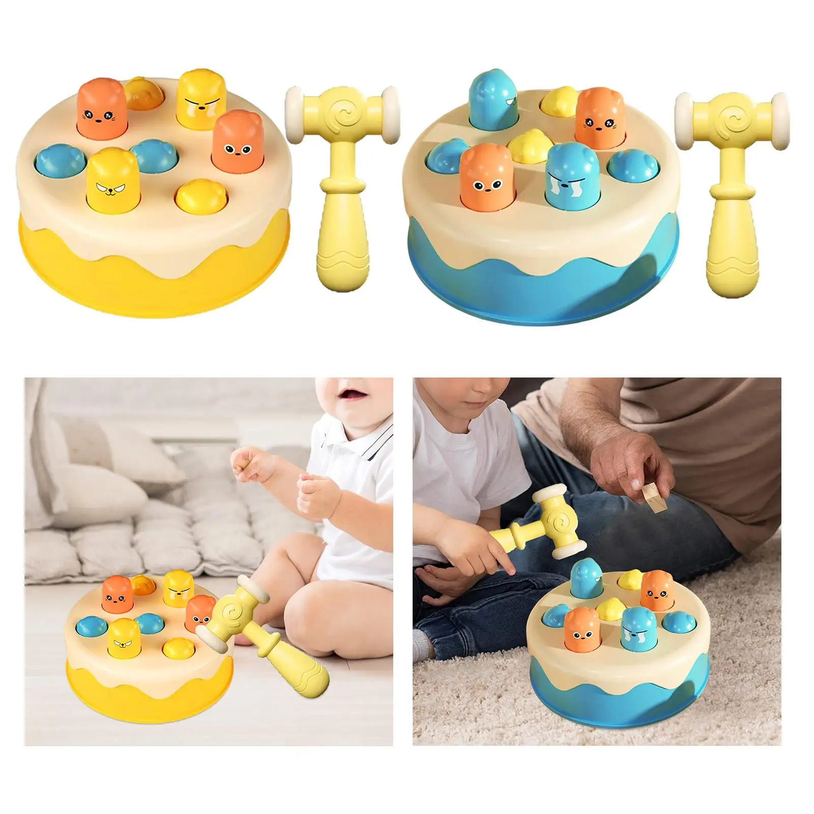 

Hamster Pounding Game Puzzle Toy Baby Whack-a-mole with Hammer Interactive Educational Toddler Toys Hand Eye Coordination