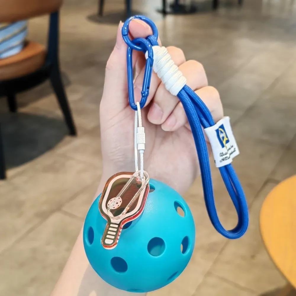 Acrylic Pickleball Paddle Keychain Detachable with Lanyard Pickleball Racket Pendant Fitness Series Pendant Bag Accessories