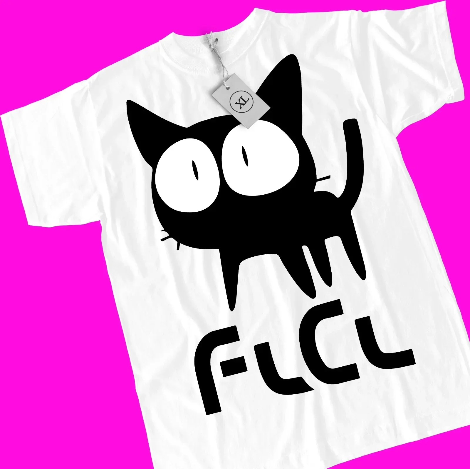 Unisex FlCL CAT FLCL Mamimi Samejima Anime T-Shirt, Retro Manga Shirt