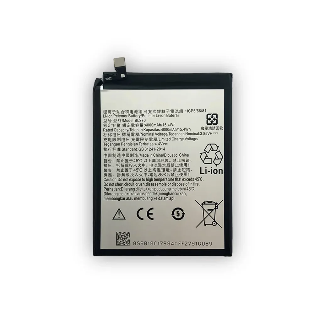 100% New Original BL270 Battery For Motorola Moto G6 Play  XT1922 phone Batteries Bateria