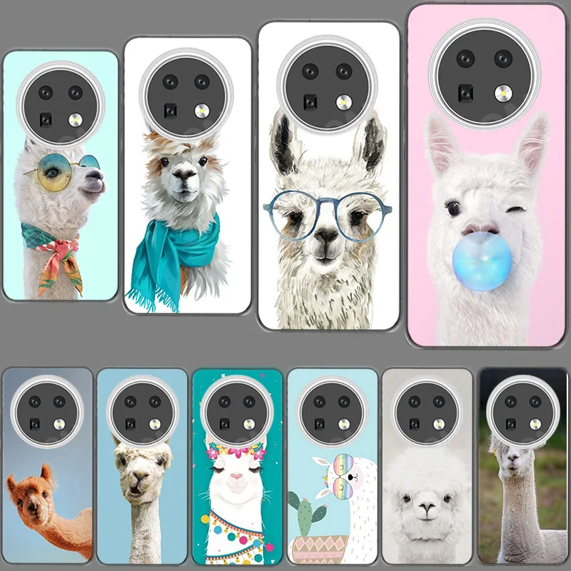 Cute, Naughty, Cool Alpaca Case for Huawei Mate 10 20 30 Lite 40 Pro P50 P40 Lite P30 Pro P20 P10 TPU Soft Phone Cover