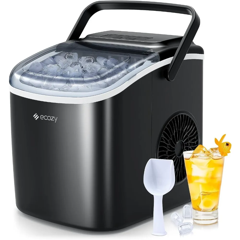 

Portable Countertop Ice Maker - 9 Ice Cubes in 6 Minutes, 26 lbs Daily Output, Self-Cleaning with Ice Bags, Scoop