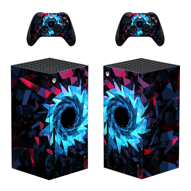 Penutup stiker kulit bergaya warna-warni untuk Xbox Series X Console dan 2 controller Xbox Series X Skin Sticker Viny