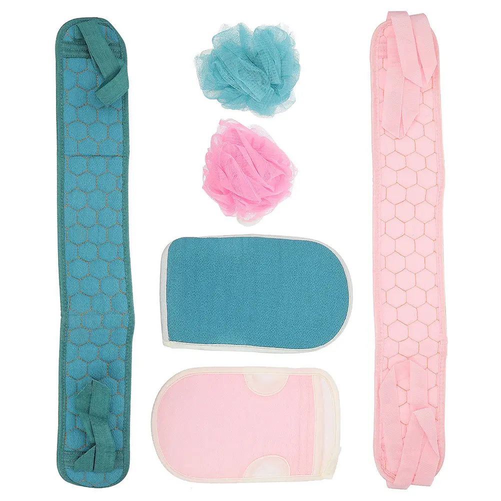 

1 set 1 Set Bath Scrubbing Kit Back-Pulling Towels Exfoliating Gloves Shower Balls Body Cleaning Tools Long Handle Bathroom