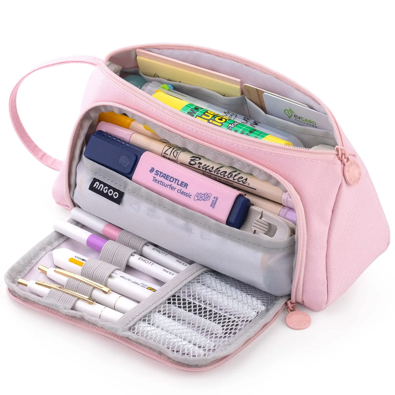 Large-capacity pen bag,school pencil case supplies,stationery storage bag,simple color,easy to carry,adult students applicable。