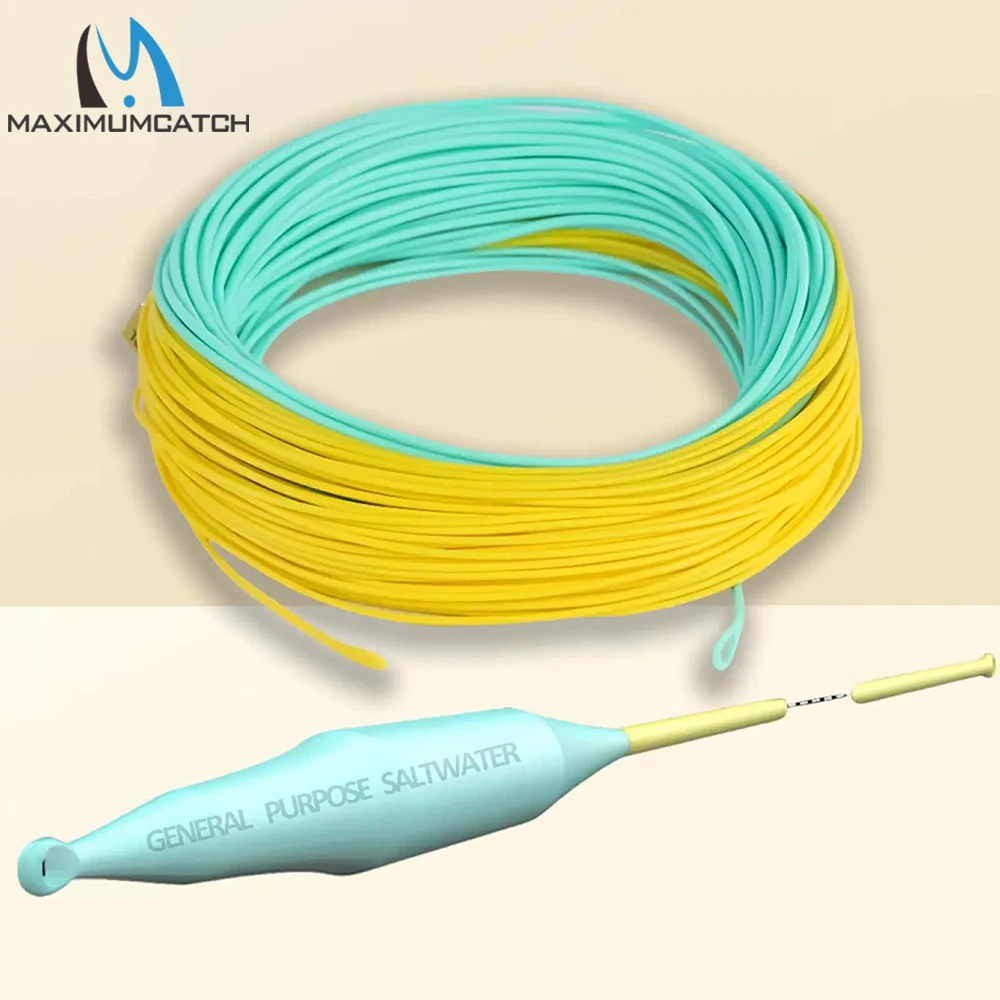 Maxcatch General Purpose Fly Fishing Line WF Floating 8WT 9WT 10WT Weight Forward Fly Line Welded Loops Smooth Casting Durable