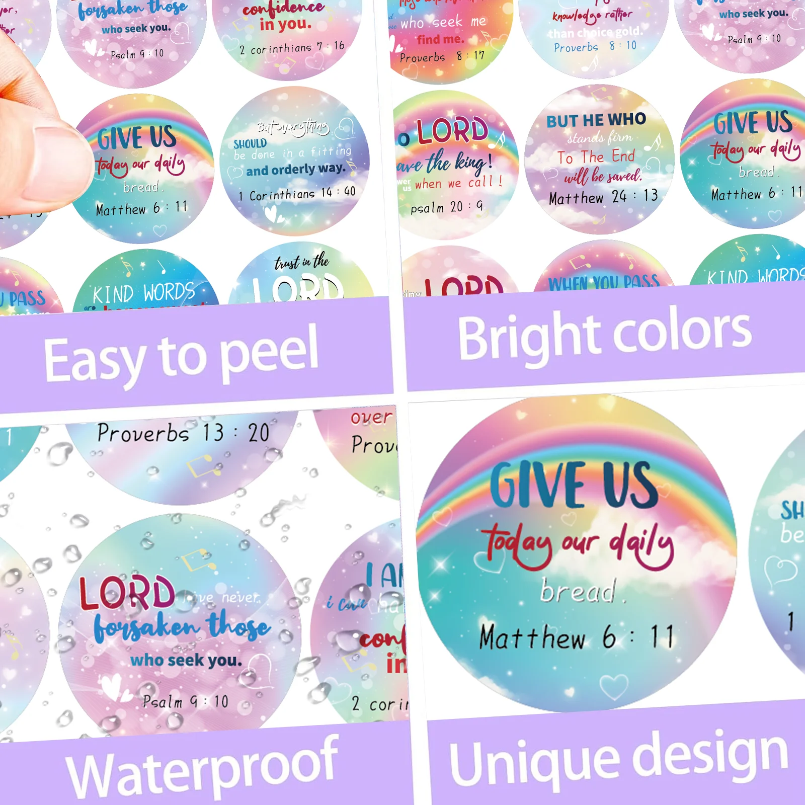 200 Pcs Christian Religious Stickers  Jesus Christian Faith Shape Stickers Religious Easter Stickers Catholic Drawn Scripture Re