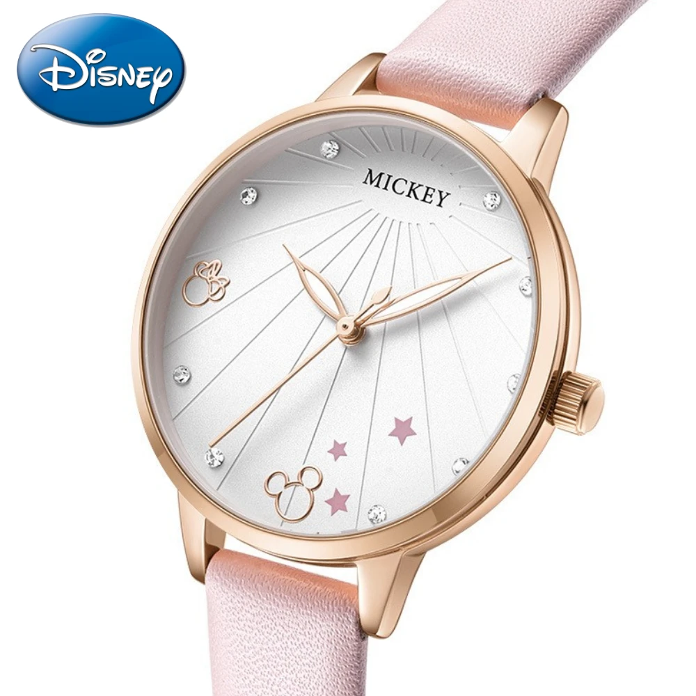 

Disney Gift With Box Official Women New Quartz Watch Micky Minnie Mouse Cute Clock Ladies Reloj Mujer Zegarek Relojes Sumergible