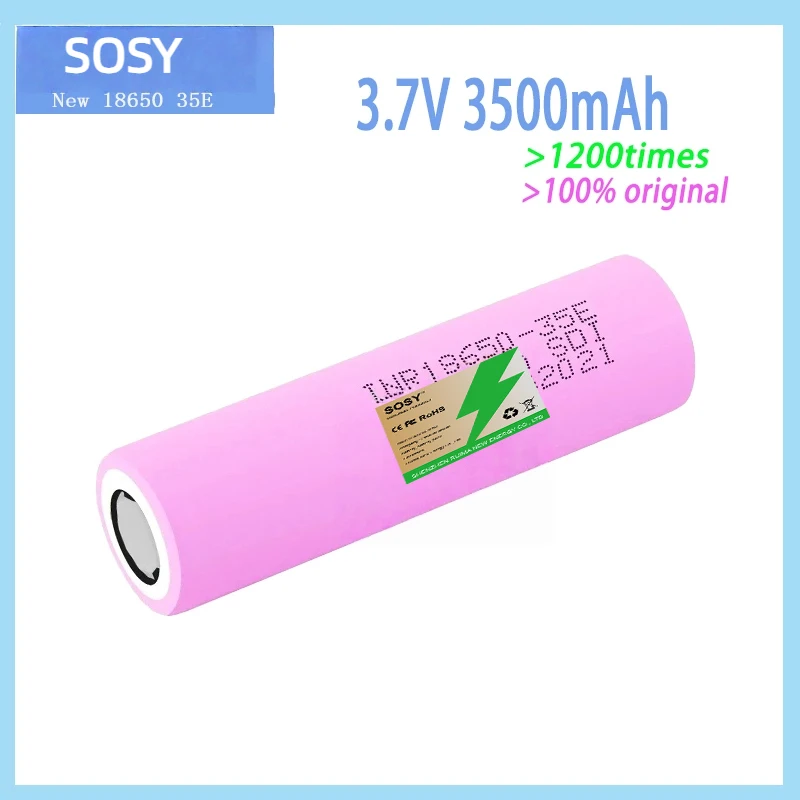 

SOSY 18650 35E 3500mAh rechargeable battery 3.6V discharge 20A dedicated high-power discharge DIY forNickDrone Power Tools Toys