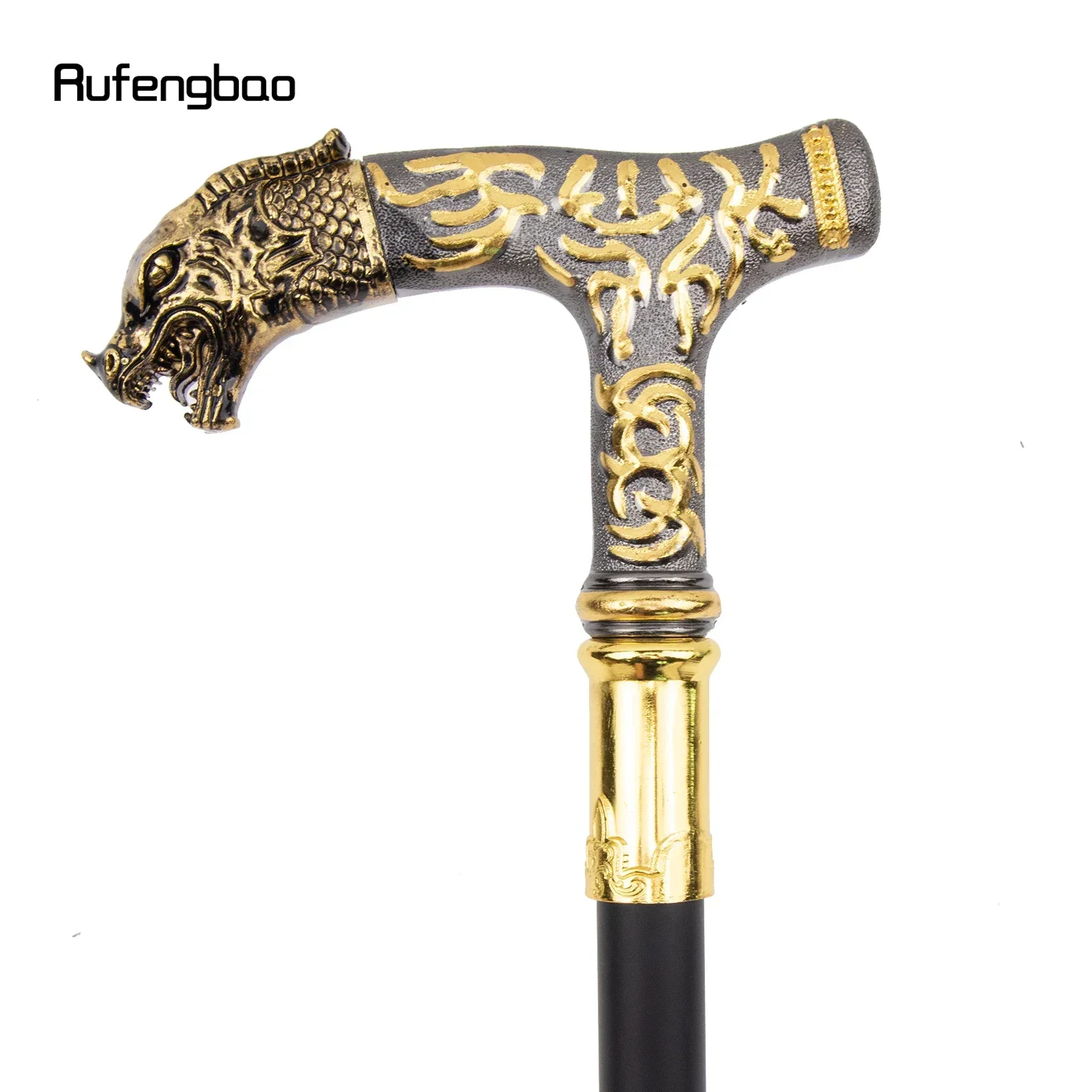 Golden Black Dragon Luxury Pattern Walking Stick Party Fashion Elegant Walking Stick Performance stage Cane 90cm