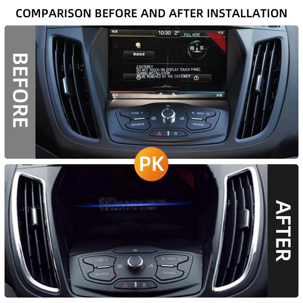 ABS Chrome Glossy Air Vent Trim for Ford Escape Kuga 2016 - 2019 Ac Outlet Decoration Cover Sticker Car Accessories