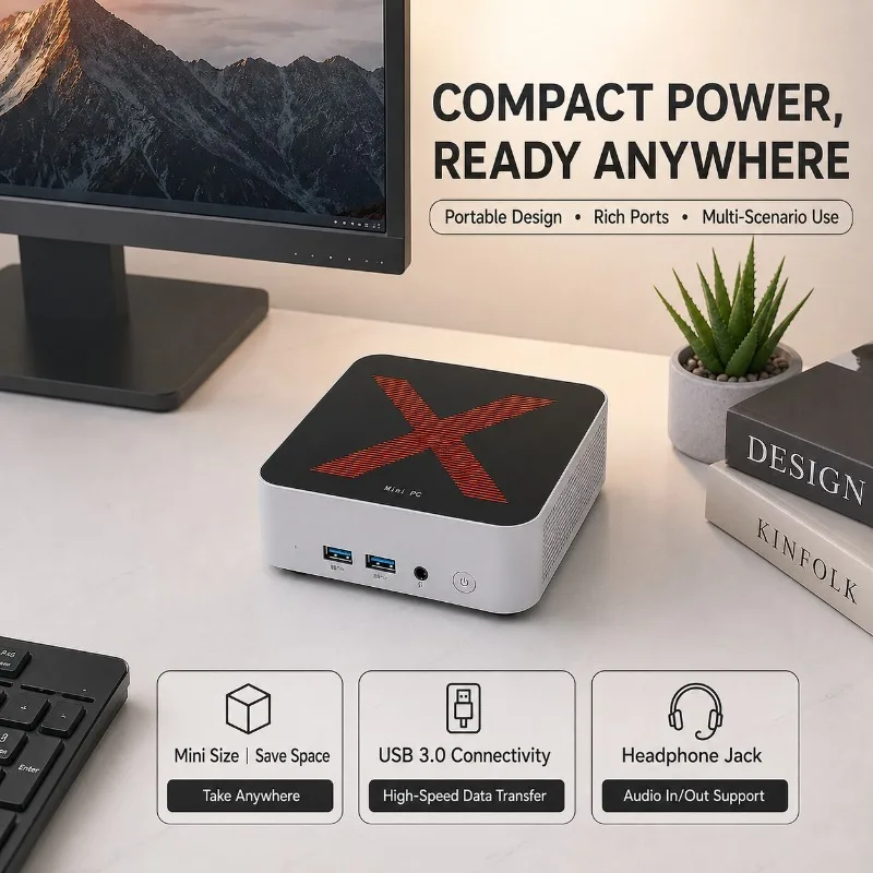 2026 New Arrival Mini Desktop PC Intel N150 Windows 11 16GB RAM 1TB & 2TB SSD WiFi6 Pocket Size 4K HD Home Office Mini Computer