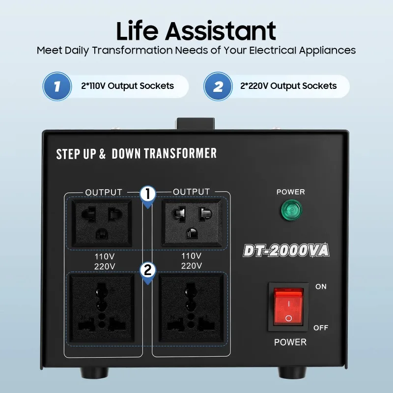 【Professional Grade】TX 2000W Voltage Converter Transformer Power Converter Heavy Duty Step Up/Down Transformer 110V to 220V / 22 - view 4