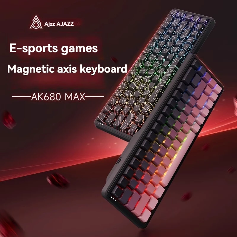 

Ajazz Ak680max Wired Mechanical Keyboard Customized Single-mode Hot Swap RGB Aluminium Alloy Positioning Board Gaming Keyboard