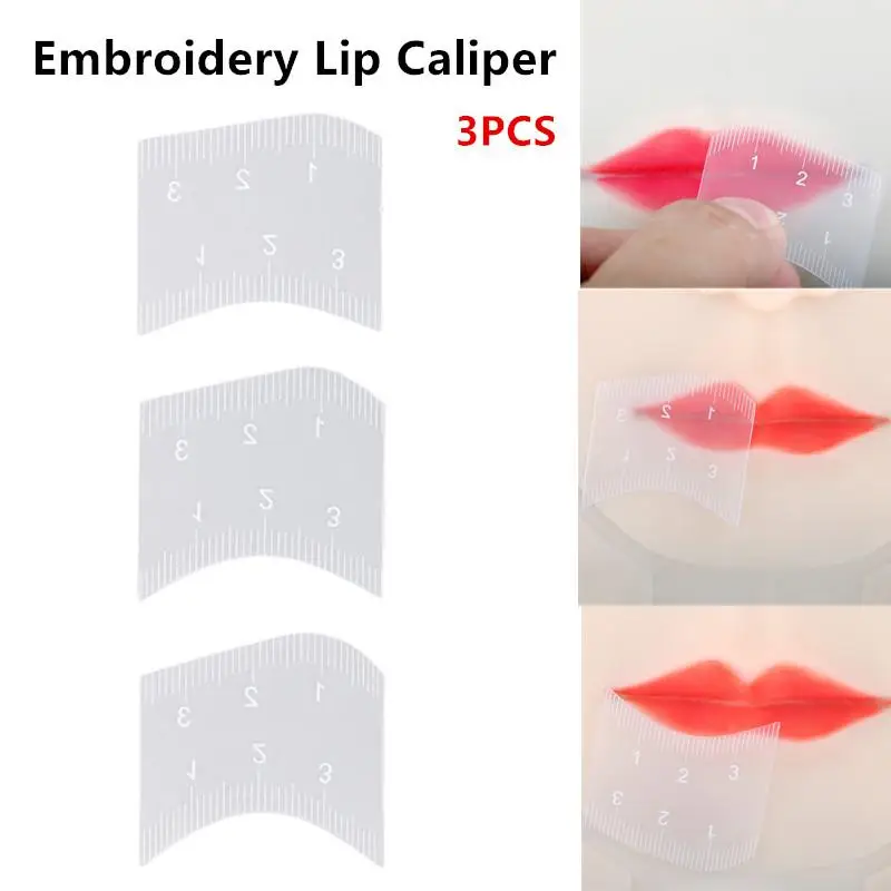 3Pcs Lip Mapping Ruler Lip Shaping Ruler 1 Minute Fast Drawing Design Lip Easy Tool Microblading Permanent Makeup Stencils
