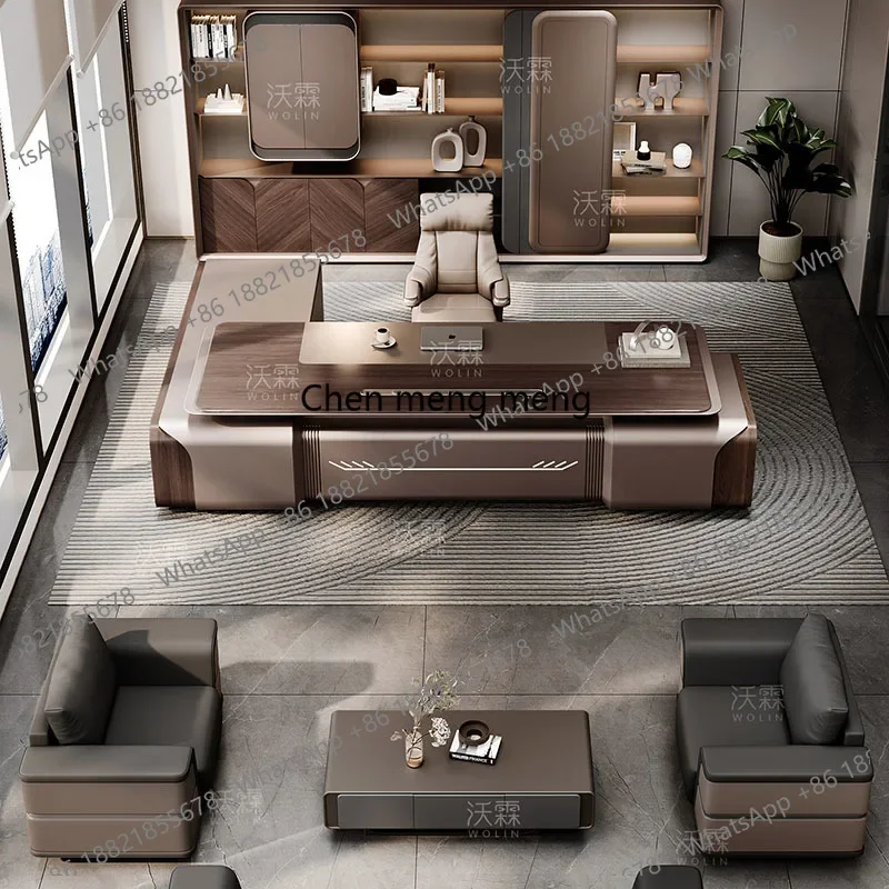 E182 Drawer Storage Office Desk Modern Design Luxury Decoration Computer Office Desk European Aesthetic Ufficio Trendy Furniture
