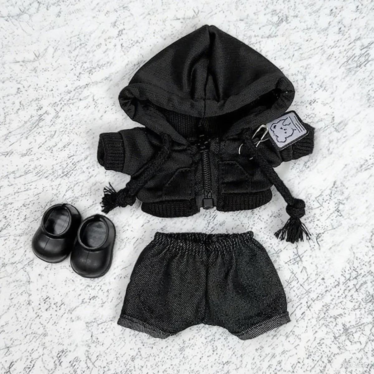 Casual Hoodie Black Suit Fashion Sweatshirt Jacket Clothes For Labubu Lovely Outfit Accessories Gifts