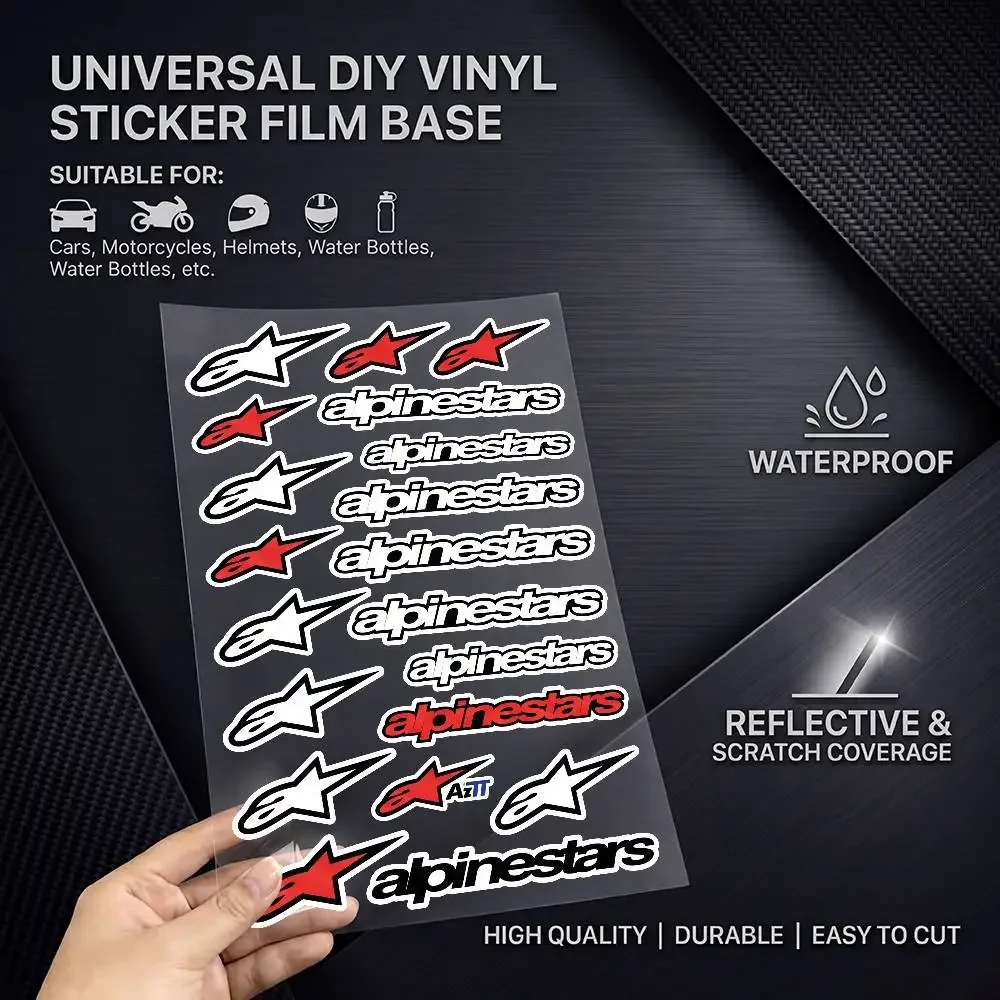 Poster A-lpi-nes-ta-rs Universal Multi-Purpose Reflective Waterproof Stickers Scratch Conceal For Auto Bike Helmet