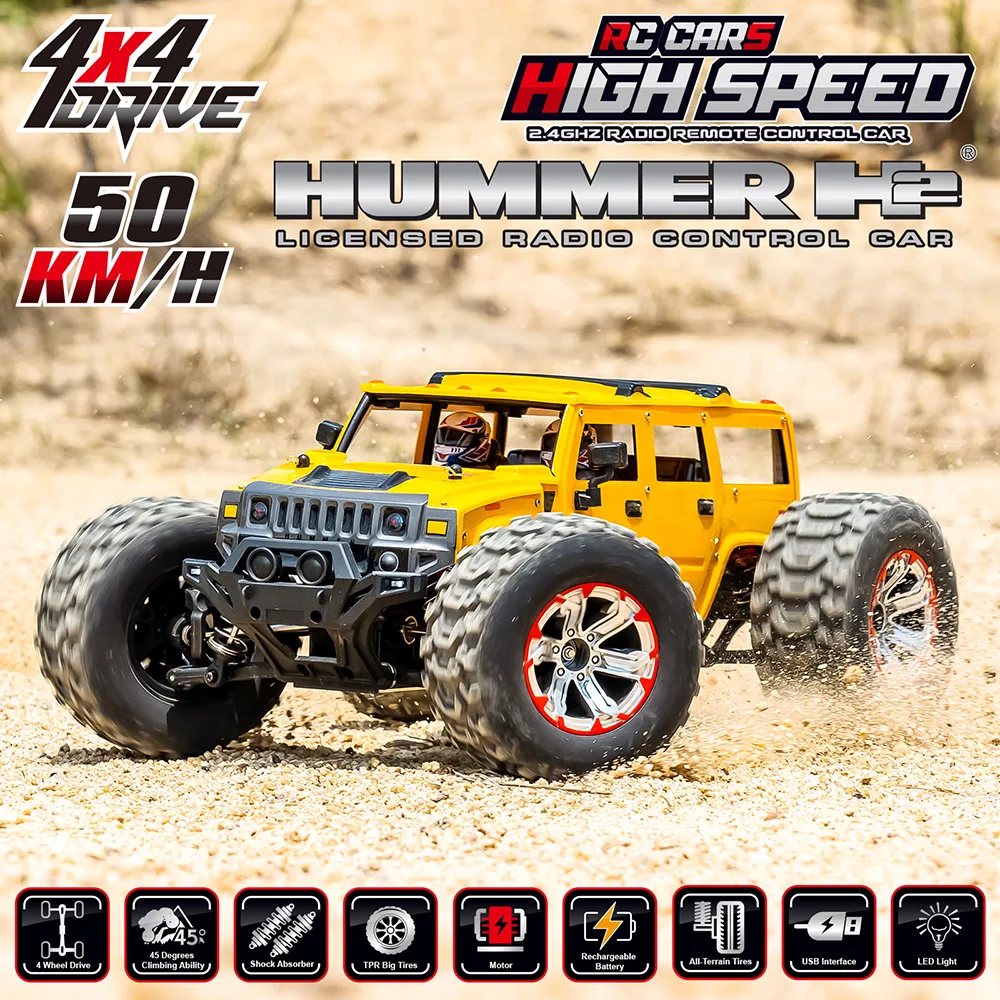 

1/10 RC Cars 4x4 Off Road Racing Truck 50km/h High Speed 2.4G Wireless Radio Cars Brushed 4WD Racing Drift Car Toy for Children