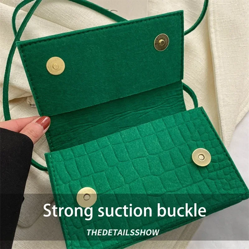 New Green Bags Female Shoulder Bag Korean Fashion Ladies Handbags Retro Solid Color Totes Square Crossbody Bag for Women