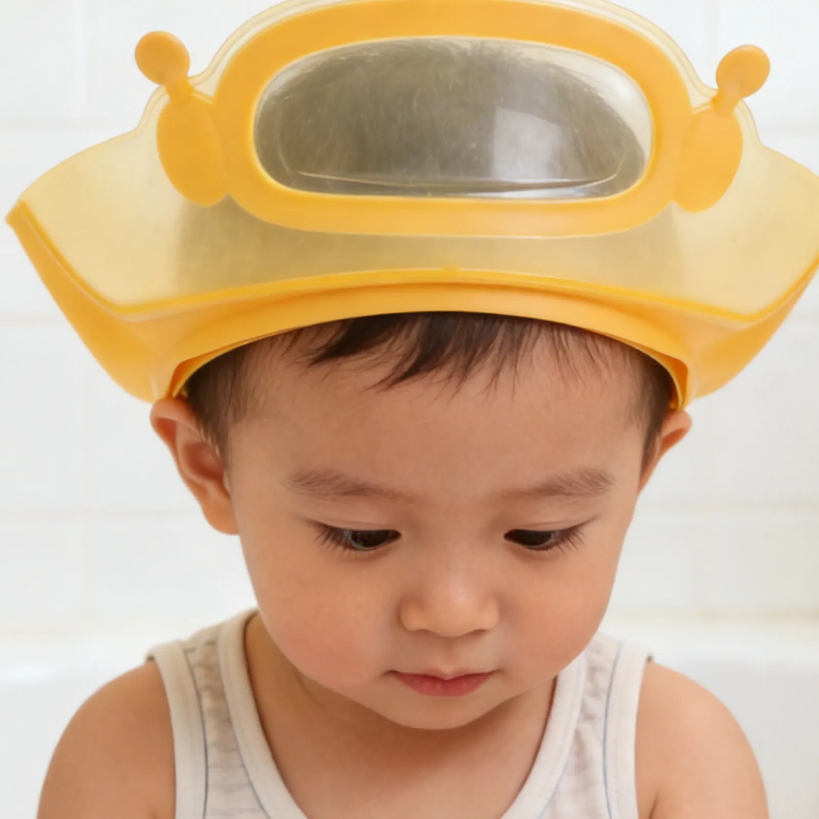2Pcs Toddler Shower Cap Adjustable Waterproof Bath Visor Hair Washing Shield Baby Shampoo Hat Ear Eye Protection Infant Hair