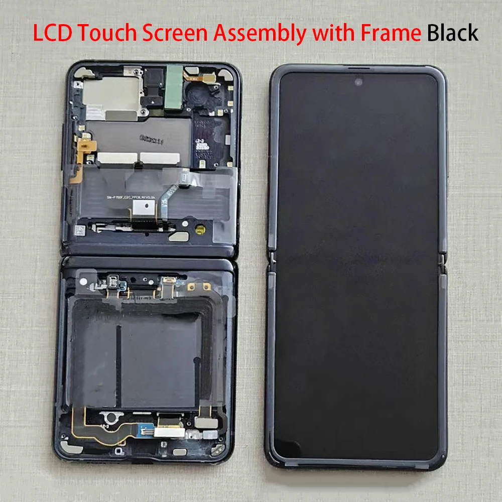 New Main LCD Digitizer Touch Screen Assembly Inner Display with Frame For Samsung Z Flip 1 4G F700U F700F F7000 F700