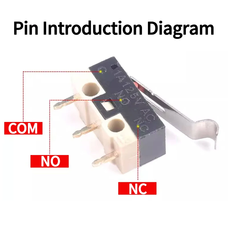 10PCS KW10 Miniature Limit Switches, Mouse Micro Motion 1A, 125/250V Self Resetting Switch