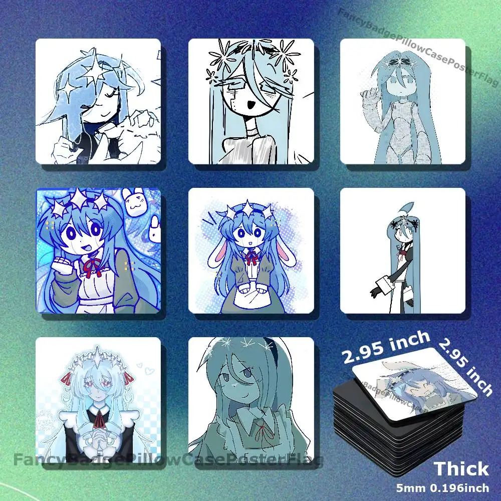 E-Eunoia Frozen Soul DIY Refrigerator Magnet Creativity Handmade Creation Acrylic Fridge Magnetic Sets Accessories