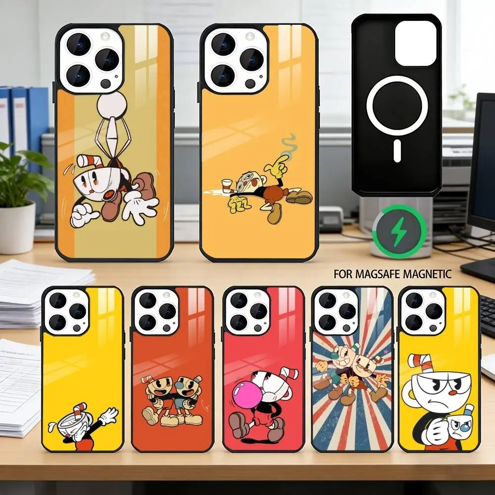 

C-Cuphead P-Popular Phone Case For iPhone17,16,15,14,13,12,11 Plus,Pro Magnetic For Magsafe Wireless Charging