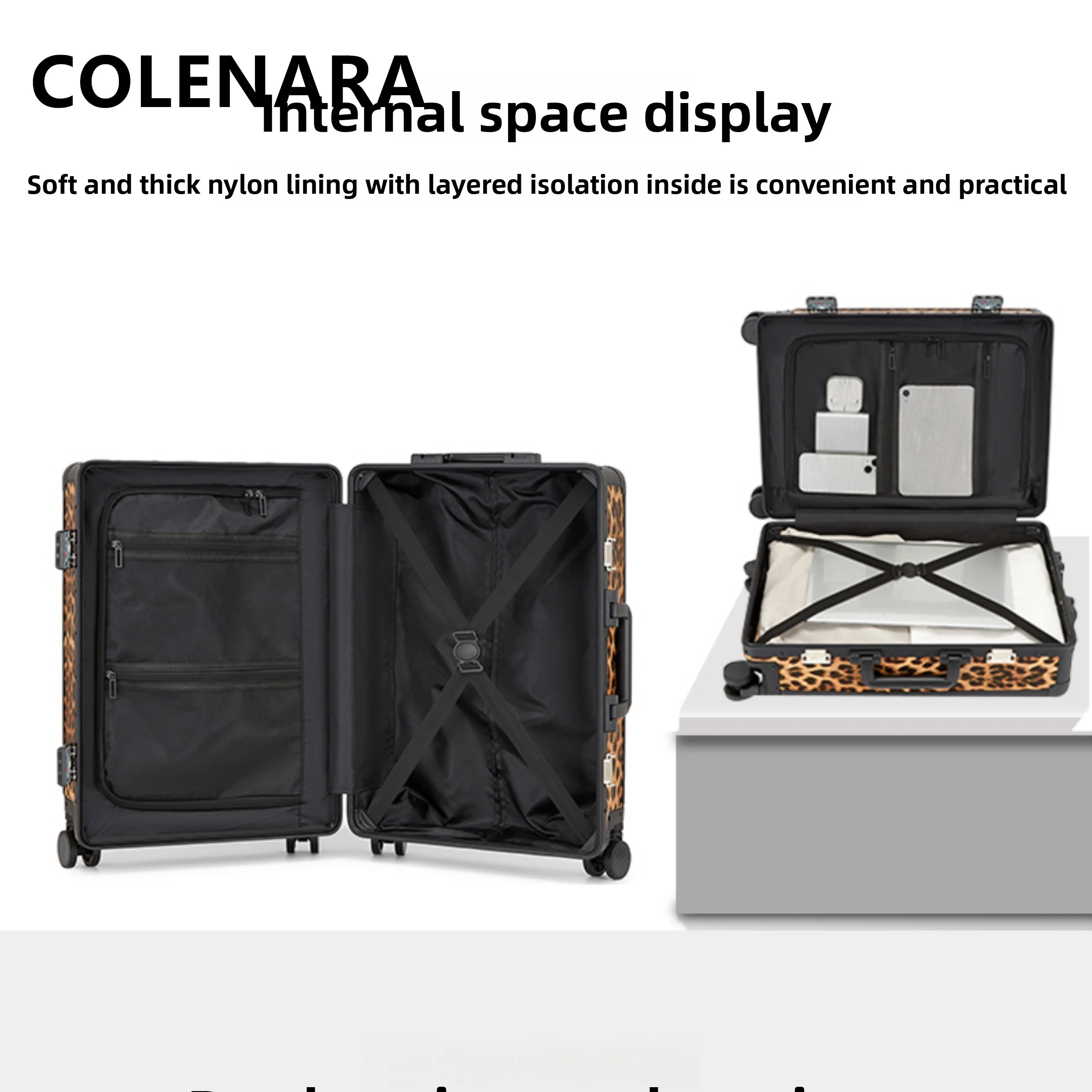 COLENARA Cabin Suitcase PVC Boarding Case Large Capacity Trolley Case 20