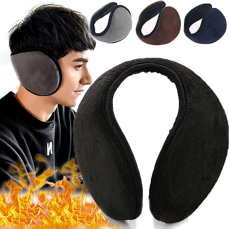 Engrossado lã quente earmuffs inverno homens e mulheres ao ar livre bicicleta viagem à prova de vento lã quente earmuffs dobrável inverno fones de ouvido