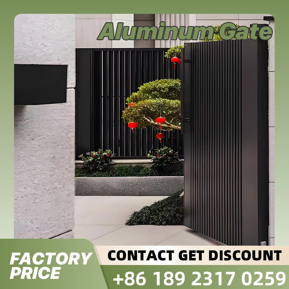 Aluminum Gate Customizable Latest Design Courtyard Gate House Gate Design High Quality VillaAluminum Fences Swing Gate