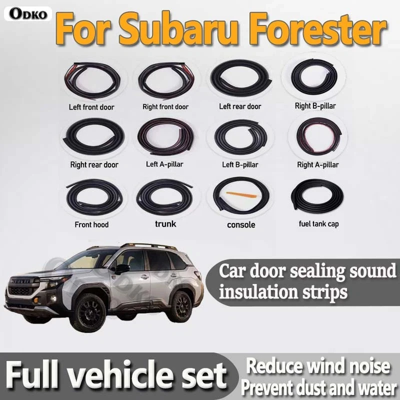 Car Door Seal Strip Rubber Noise Insulation Dustproof Seal Strip Not easy to Fall off For Subaru Forester Car Accessories 12Pcs