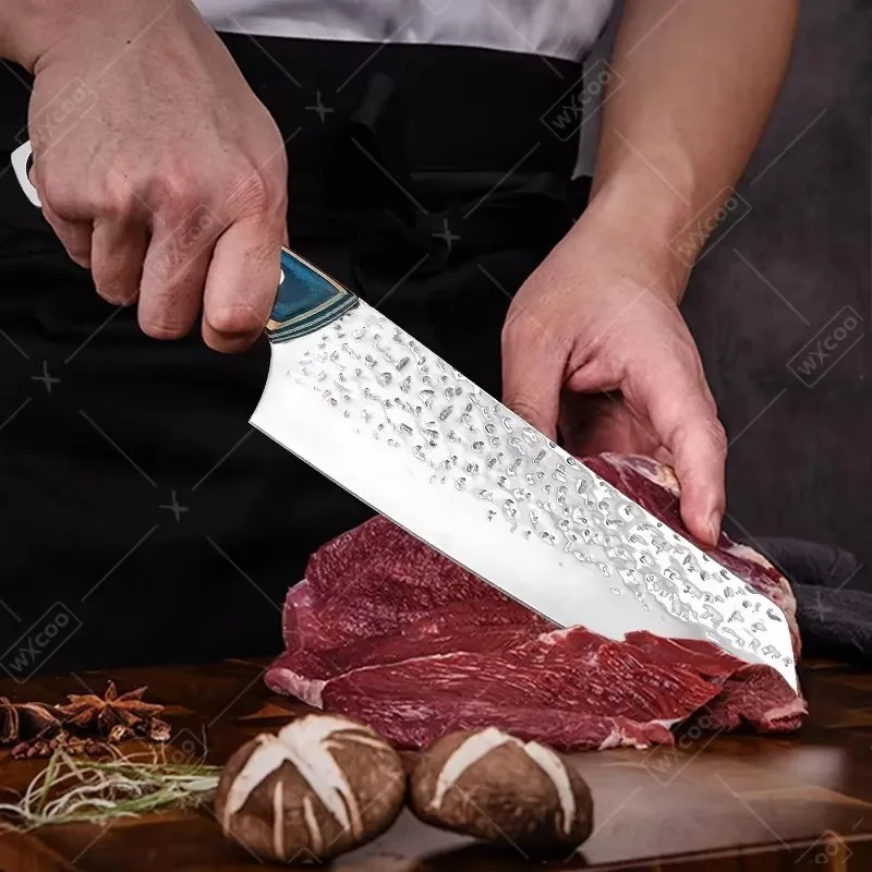 WXCOO-cuchillo de Chef profesional, cuchillo rebanador multiusos, cuchillo Santoku de acero inoxidable, cuchillos de cocina para el hogar, pelador de frutas
