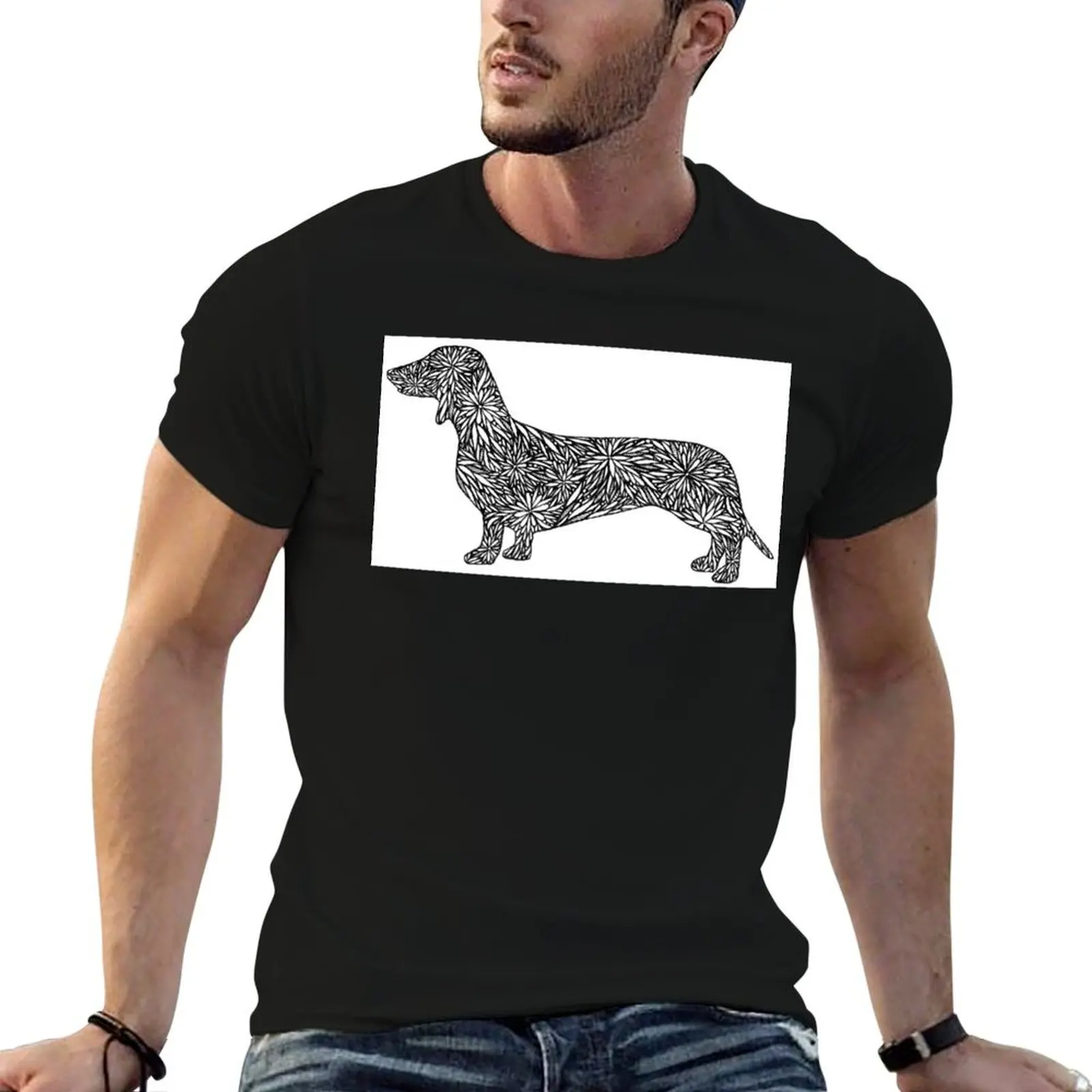 Dachshund- Part of the Doodle Dog Collection T-Shirt customs design your own aesthetic clothes big and tall t shirts for men