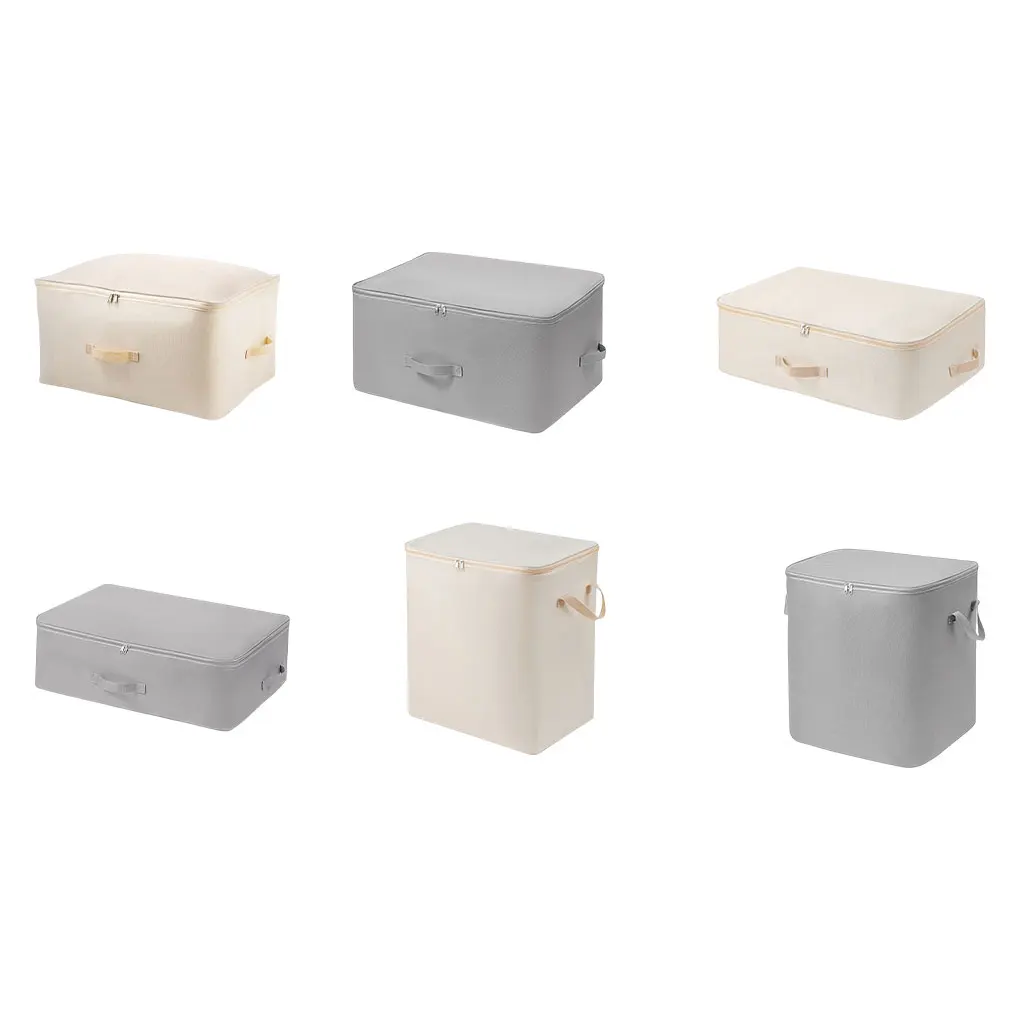 

Одеяльная сумка с ручками на молнии, корзина для одежды, органайзер для хранения, расширенный/серый