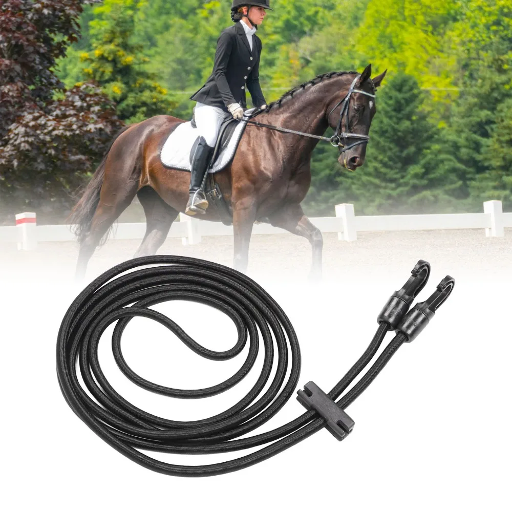 Elastic Latex Horse Side Reins Ergonomic Design Adjustable Length Horse Neck Stretcher Stable Control Even Tension Horse Reins