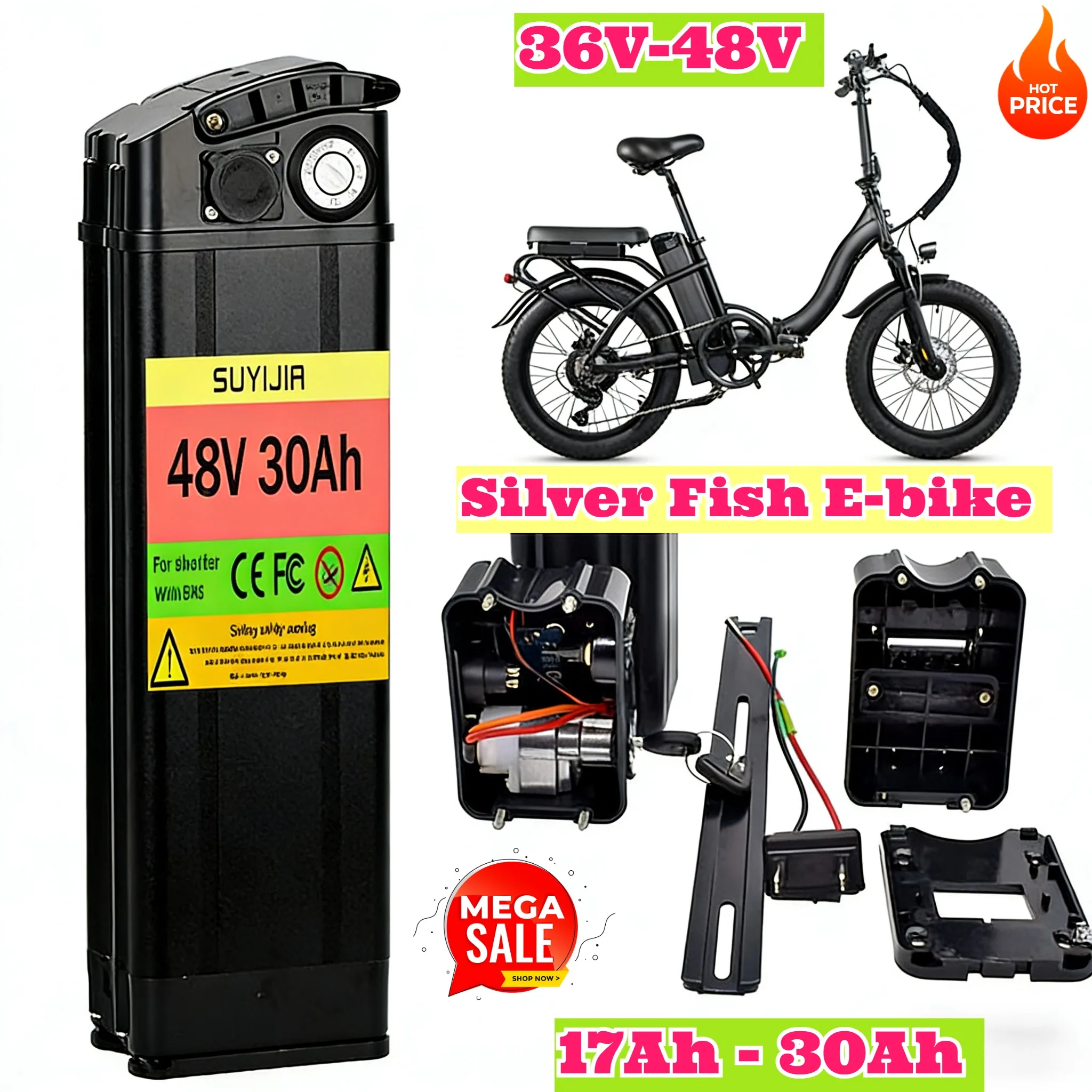 Full Capacity Power 18650 Lithium Battery, Suitable for Whitebait, Air Express, Suitable for Whitebait Motors Below 250-3000W