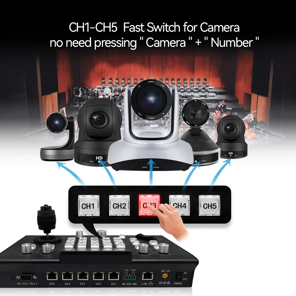 Best Price Factory JT-510C PTZ Camera Controller Live Broadcasting Switcher Video Mixer Switcher