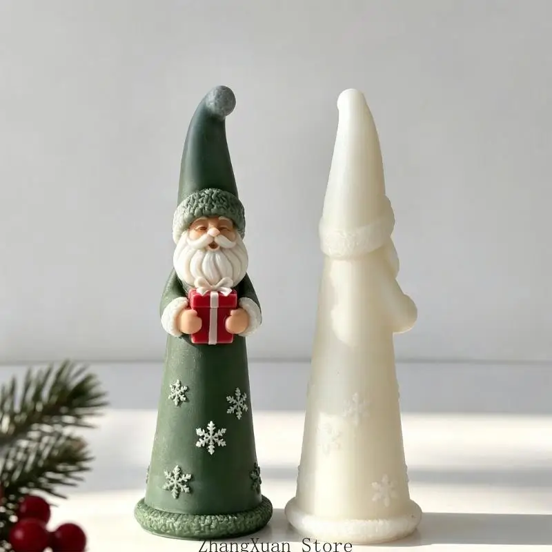 Weihnachtsmann-Kerzengussform für weihnachtliche DIY-Ausstellung, saisonale Tischdekoration und Feiertags-Workshop-Projekte 3XUF – Detail 4