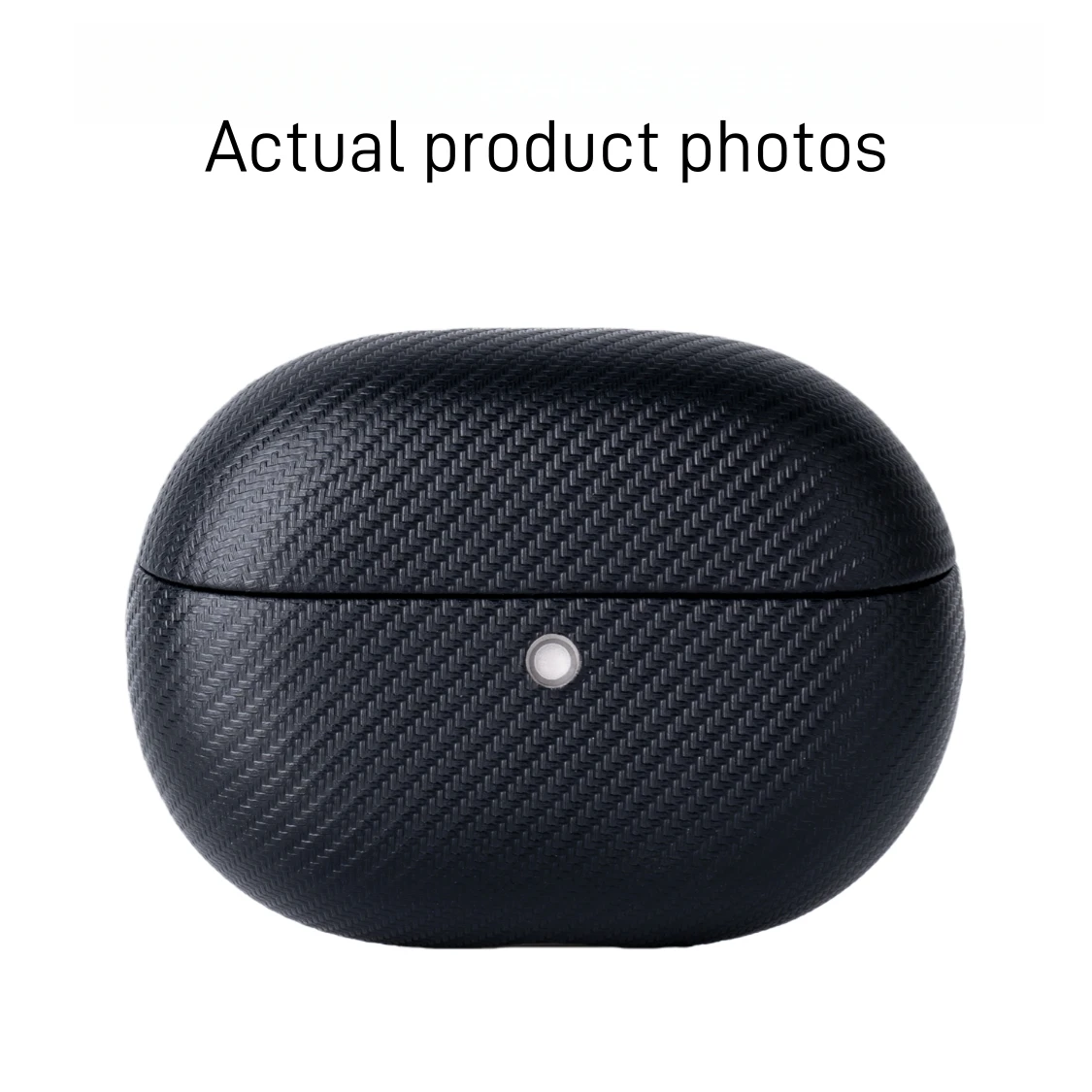 Skórzane etui na HUAWEI FreeBuds Pro 5, luksusowe, ochronne, czarne, wzór włókna węglowego — zdjęcie produktu 4